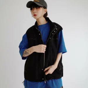 Korea｜車線拉鍊背心