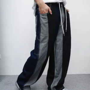 JUT03 貳玖製造日系拚色丹寧長褲