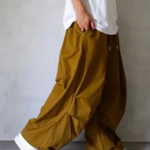 貳玖製造_ 工裝壓摺設計繭型寬褲