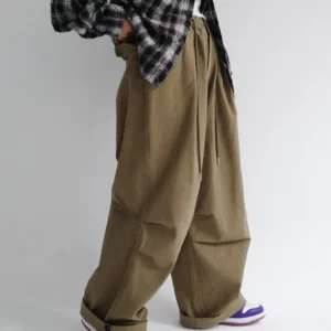 LC01 貳玖製造_ 膝壓摺設計落地寬褲
