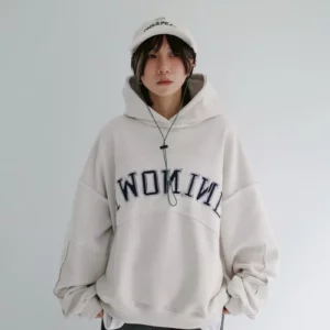 LC07 貳玖製造_ 不修邊拼布連帽衛衣