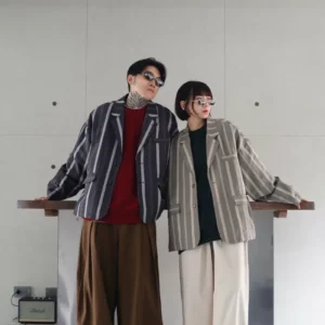 貳玖製造_ 直條配色休閒西裝外套