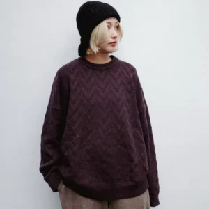 BE16 貳玖製造圓領壓紋針織軟毛衣
