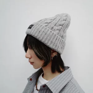 Korea｜麻花針織反摺毛帽