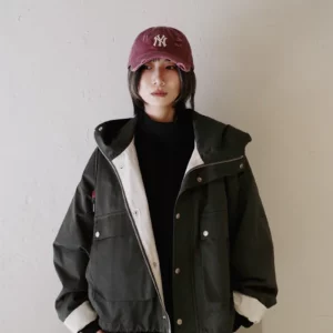 BE23 貳玖製造高磅拉鍊連帽短版夾克